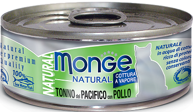 Monge Cat Natural консервы для кошек тунец с курицей 80г