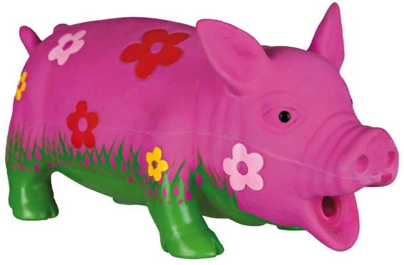 Игрушка "Свинья в цветочек", 20см, латекс