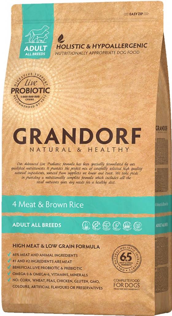 Грандорф корм для собак PROBIOTIC 4 вида мяса с бурым рисом