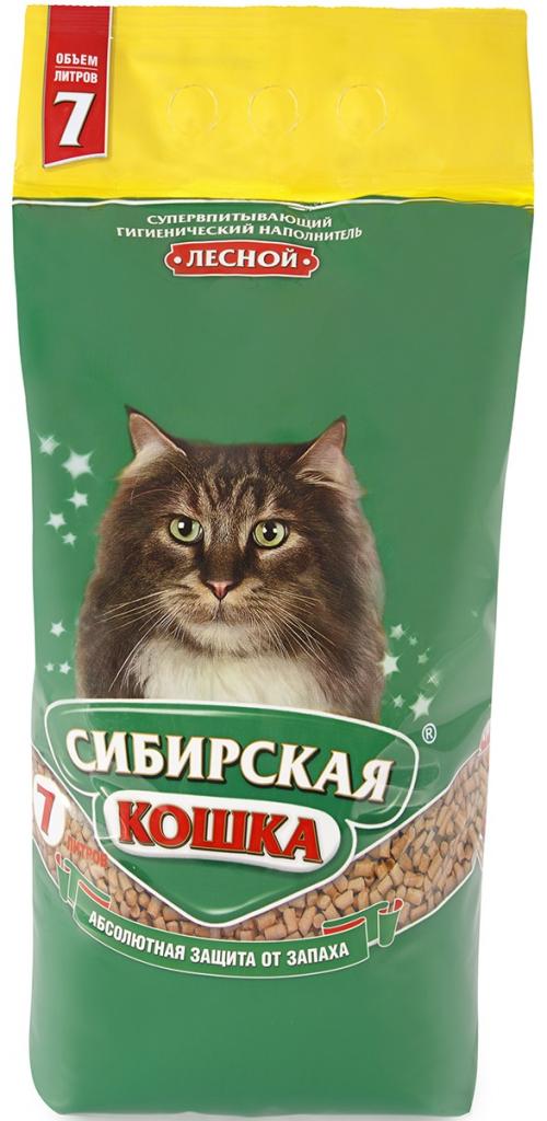 Наполнитель Сибирская кошка Лесной древесный 7л