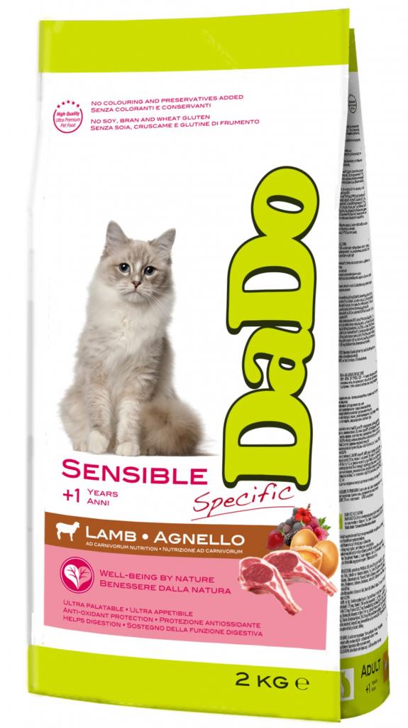 Dado cat Sensible корм для привередливых кошек с ягненком с чувствит. пищеварен.