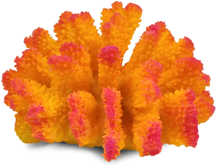 Коралл искусственный "Поциллопора", желтый, 120*110*65мм
