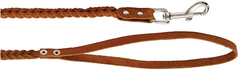 Поводок кожаный плетеный  ширина  8 мм, длина 1.25 м.