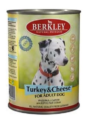 Беркли консервы для собак №3 индейка/сыр 400г