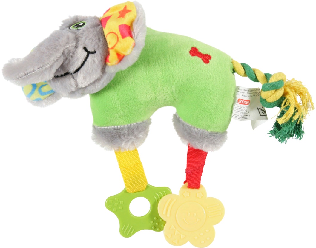 Золюкс Игрушка плюшевая для собак "Слон", зелёная