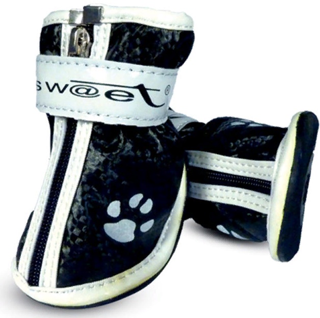 Ботинки для собак черные с "лапками" , 45*40*50мм (уп.4шт.)