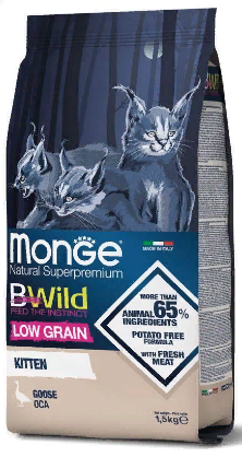 Monge Cat BWild LOW GRAIN Kitten низкозерновой корм из мяса гуся для котят
