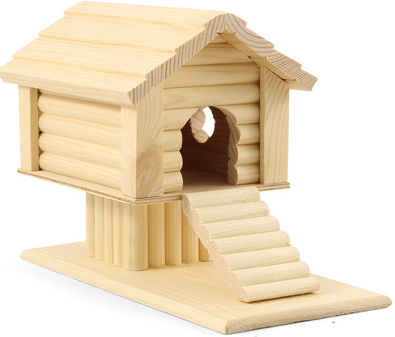 Домик-избушка на подставке для мелких животных деревянный, 240*145*175мм