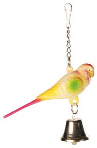 Пластиковый попугай с колокольчиком 9см