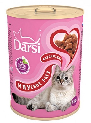 Дарси Консервы для кошек кусочки с мясным рагу 415г
