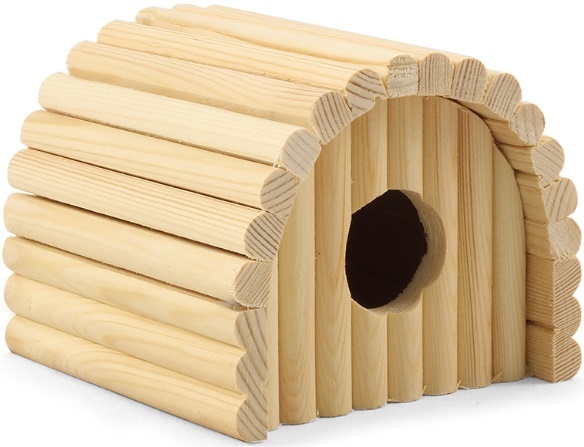 Домик полукруглый для мелких животных деревянный, 125*130*105мм