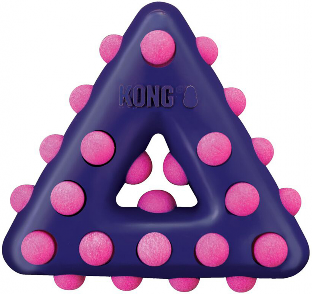 KONG игрушка для собак DOTZ треугольник большой 17см