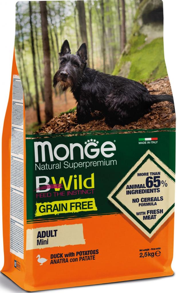 Monge Dog GRAIN FREE беззерновой корм для собак мелких пород утка с картофелем