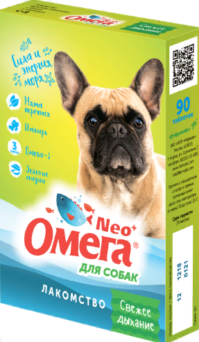 Омега Neo+ Лакомство мультивитаминное д/собак Свежее дыхание с мятой и имбирем