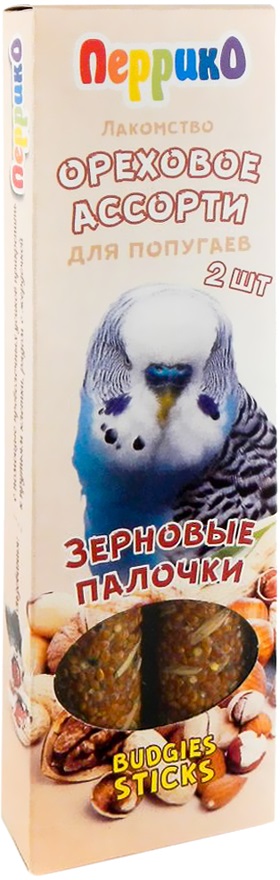 Перрико зерновые палочки для попугаев Ореховое ассорти 2шт 135г