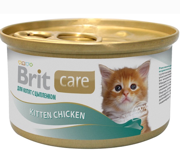 Brit Care консервы для котят 80г Цыпленок