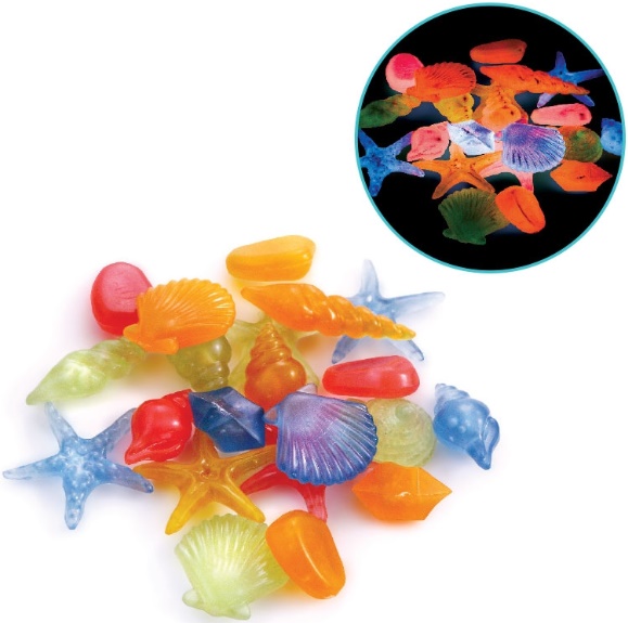 Ракушки LD3001 морские светящиеся разноцветные, 100шт, (пакет)