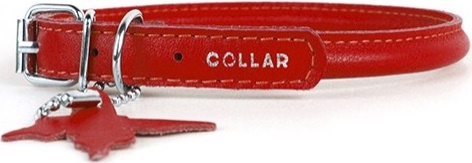 Ошейник "CoLLaR GLAMOUR" круглый (диаметр 10мм, длина 39-47см) красный