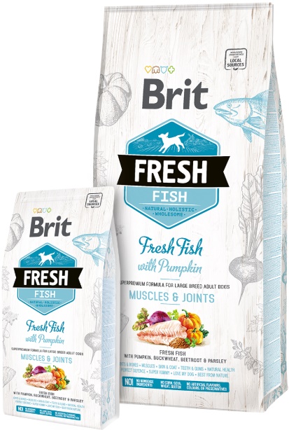 Брит Fresh корм для взрослых собак крупных пород Рыба и тыква
