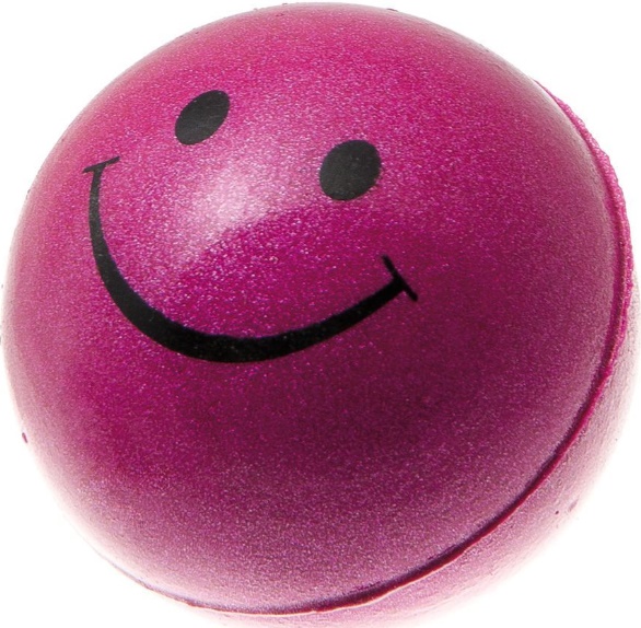 Мяч  Смайлик розовый металлик 47мм