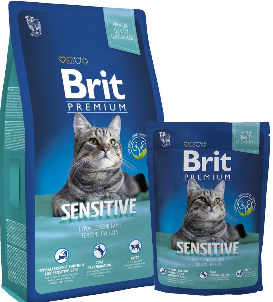 Brit Premium сухой корм для кошек с чувствительным пищеворением Ягненок