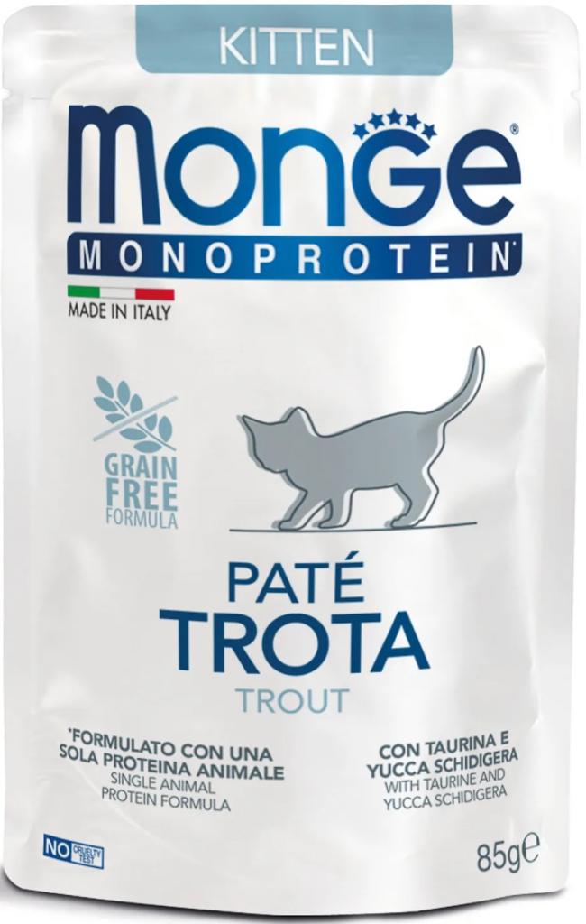 Monge Cat Monoprotein Pouch паучи для котят форель 85г