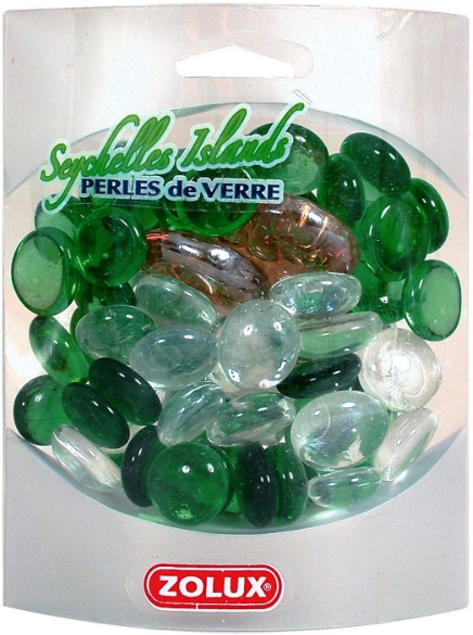 Золюкс Украшения для аквариума стеклянные "Сейшельские острова" (зеленый, микс), 430г