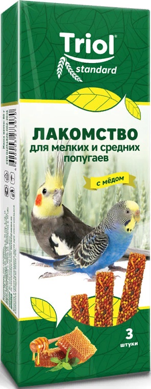 Лакомство Triol для мелких и средних попугаев с мёдом (3 шт)