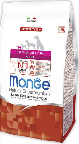 Monge Dog Speciality Extra Small корм для собак миниатюрных ягн/рис/карт