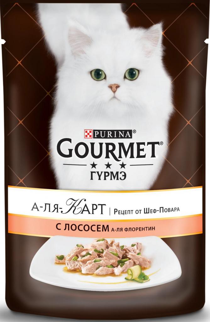 Гурмэ A la carte пауч для кошек с лососем а-ля флорентин 85г