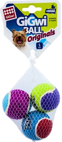 GiGwi Игрушка для собак Три мяча с пищалкой 4,8см
