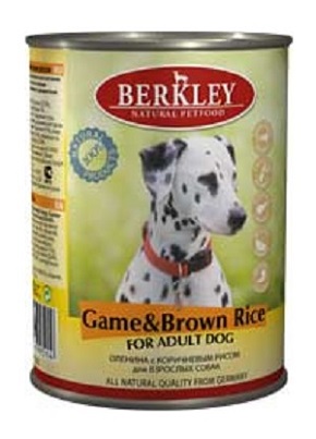 Беркли консервы для собак №5 оленина/коричневый рис 400г
