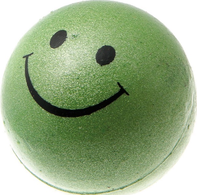Мяч  Смайлик зеленый металлик 47мм