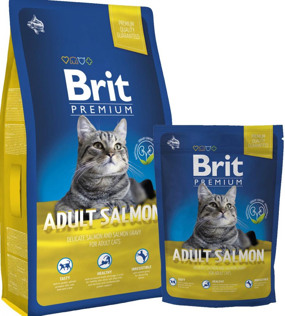 Brit Premium сухой корм для кошек Лосось
